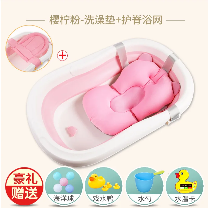 Детская складная ванна, Детская ванна, предметы для новорожденных, утолщенная большая детская Ванна для сидения и лежа, От 0 до 10 лет - Цвет: Фиолетовый
