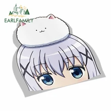 EARLFAMILY – autocollants de voiture 13cm x 11.6cm pour Chino Kafu Is The Order A Rabbit Peeker Peek, en vinyle, dessin animé JDM, pour fenêtre, coffre d'ordinateur portable