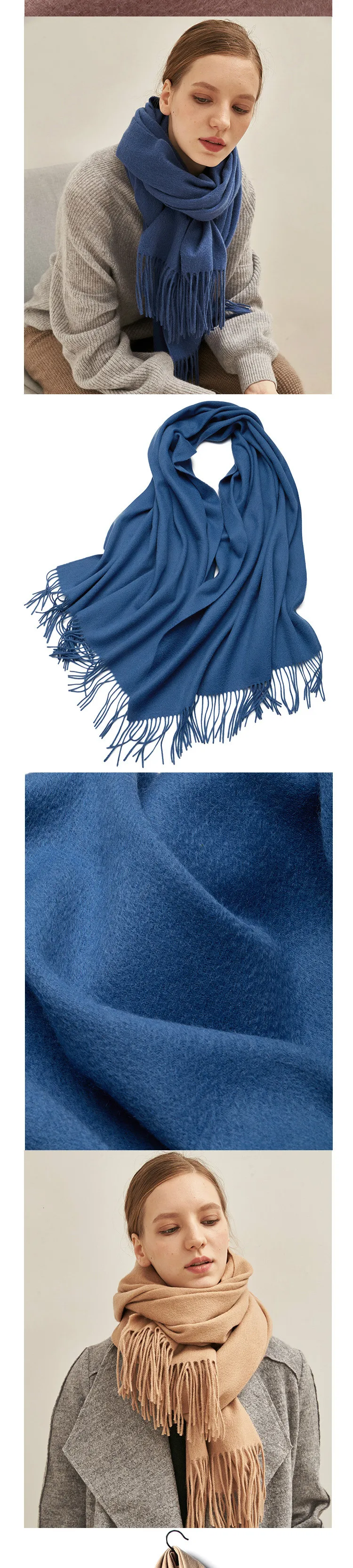 Чистый шерсятной зимний шарф и шаль женская модная шаль взрослые однотонные шарфы Роскошные осенние шали и обертывания шарфы-пончо для дам
