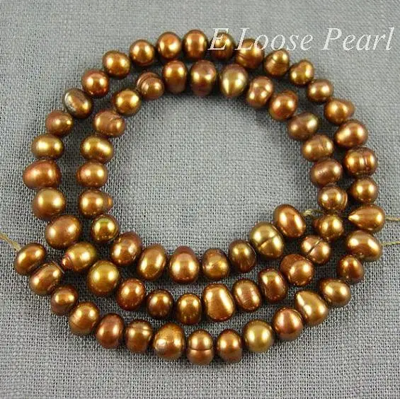 

Unique Design AA Store Potato Brown Freshwater Pearl Loose Bads 7mm One Full Strand DIY Jewelry For Necklace Bracele Earrings