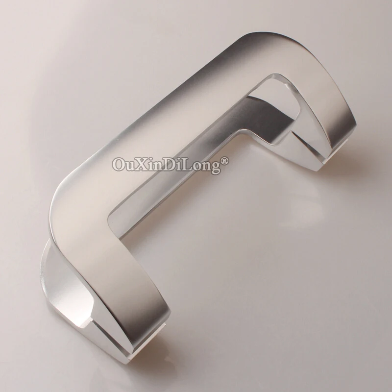 Aluminium Новинка, 1 пара, прочное пространство, алюминиевые стеклянные раздвижные дверные ручки, деревянные дверные ручки/ручки, расстояние между отверстиями 190 мм/210 мм - Цвет: Aluminium