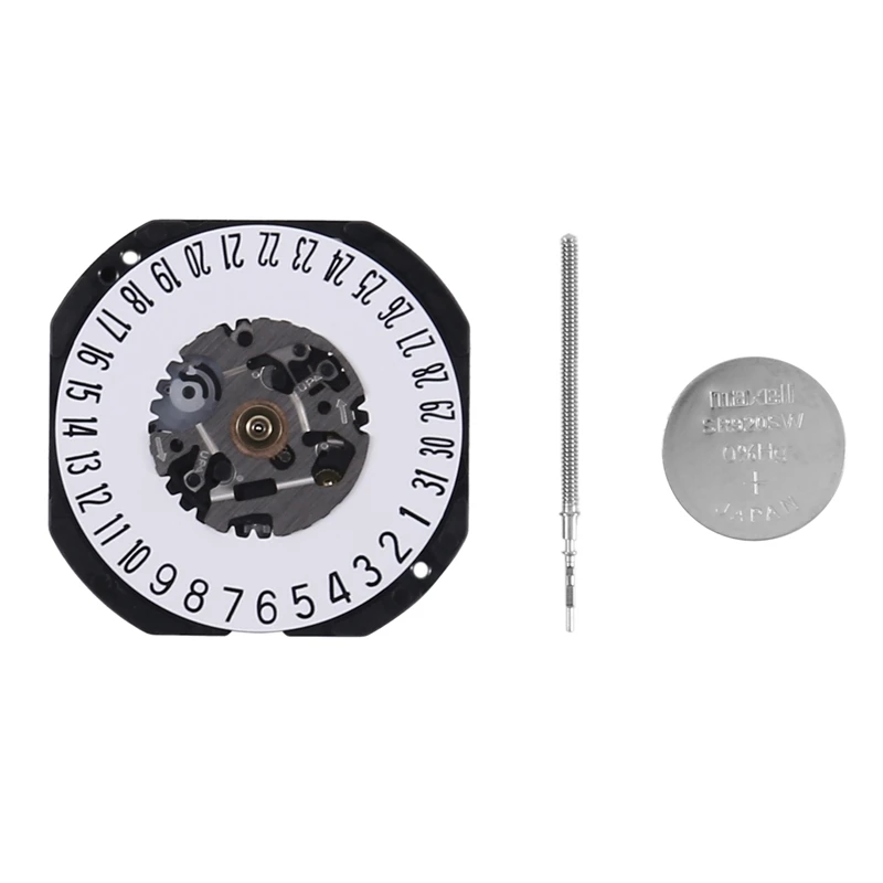 

Японский кварцевый часовой механизм VX32 VX32E Дата At с регулируемым стержнем и аккумулятором Запчасти для часов аксессуары