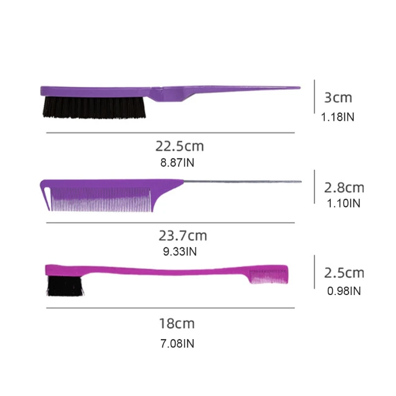 3-piece hair brush set