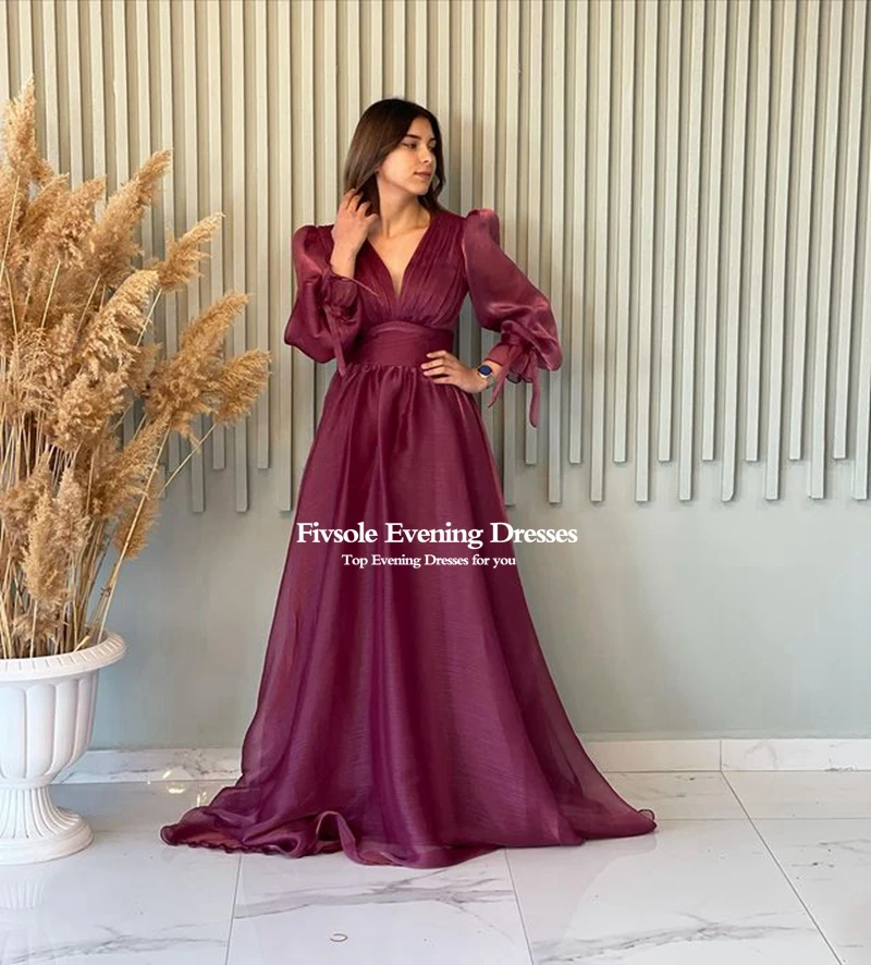 Fivsole 2022 Cap Sleeves Long Evening Dresses A Line Organza Formal Party Prom Gowns Dress Event Vestidos Robes De Soirée
