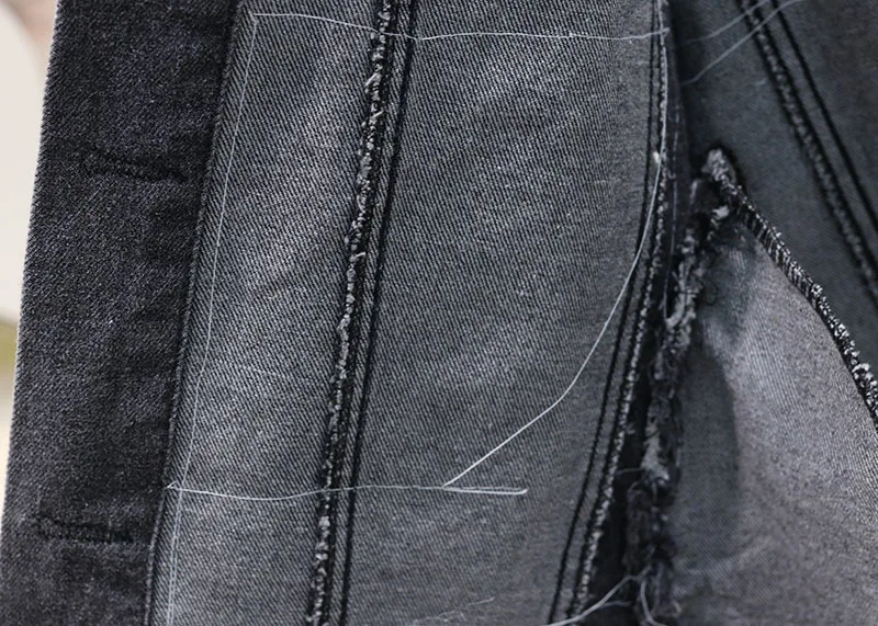 Vefadisa джинсовое пальто с заплатками для женщин асимметричное джинсовое пальто осень зима уличная куртка с принтом черный QYF968