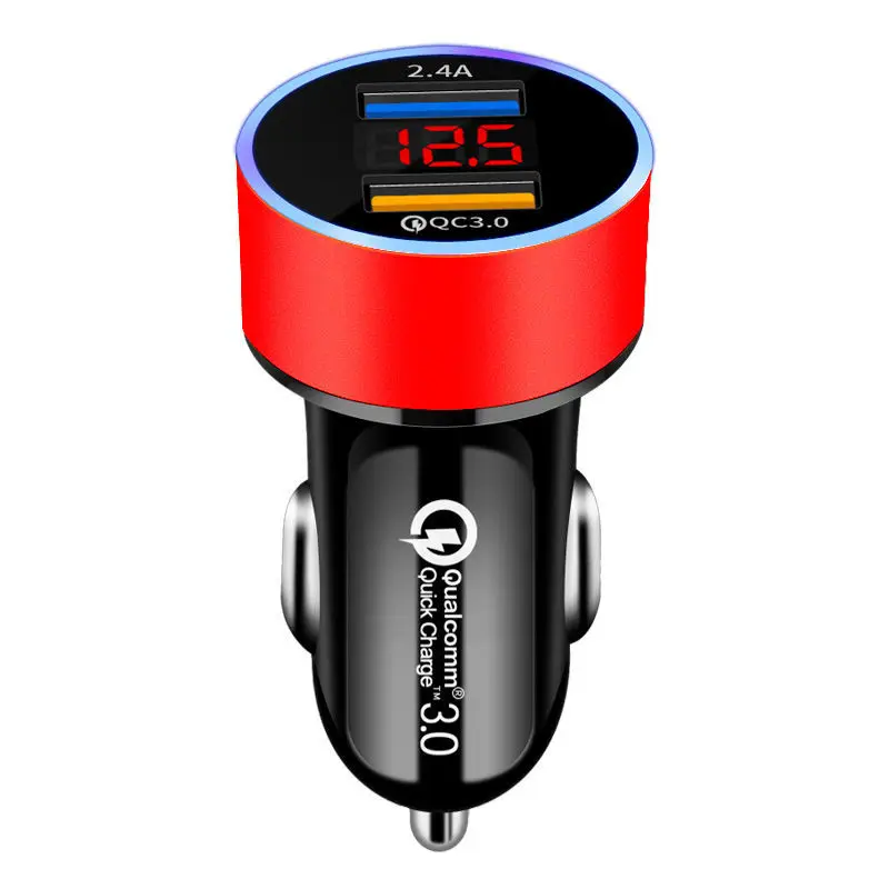 Red Светодиодный QC 3,0 Быстрая зарядка 4,0 3,0 быстрая зарядка автомобильное зарядное устройство для телефона Xiaomi mi9 huawei P30 P20 USB зарядное устройство для Iphone 11X7 8 P - Тип штекера: Red