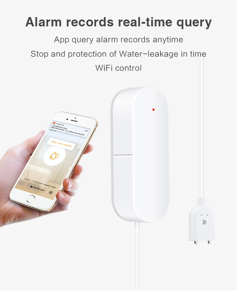 WiFi умный датчик потока, дистанционное управление, детектор утечки воды, оповещение о переливании воды, система охранной сигнализации Tuya/Smart Life App