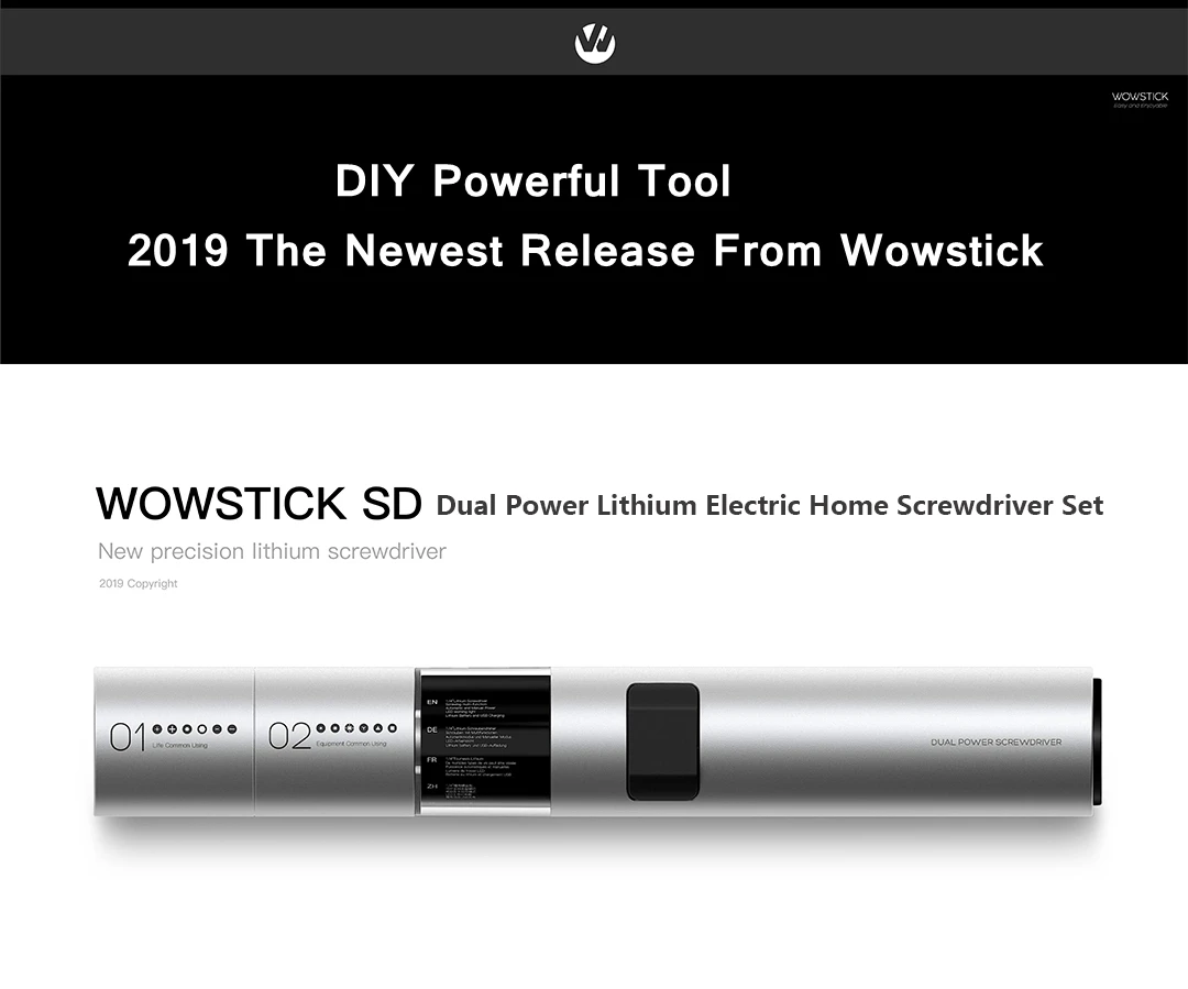[Новое поступление] WOWSTICK SD 36 в 1 двойная мощность литиевая электрическая отвертка светодиодный перезаряжаемый Магнитный шуруповерт