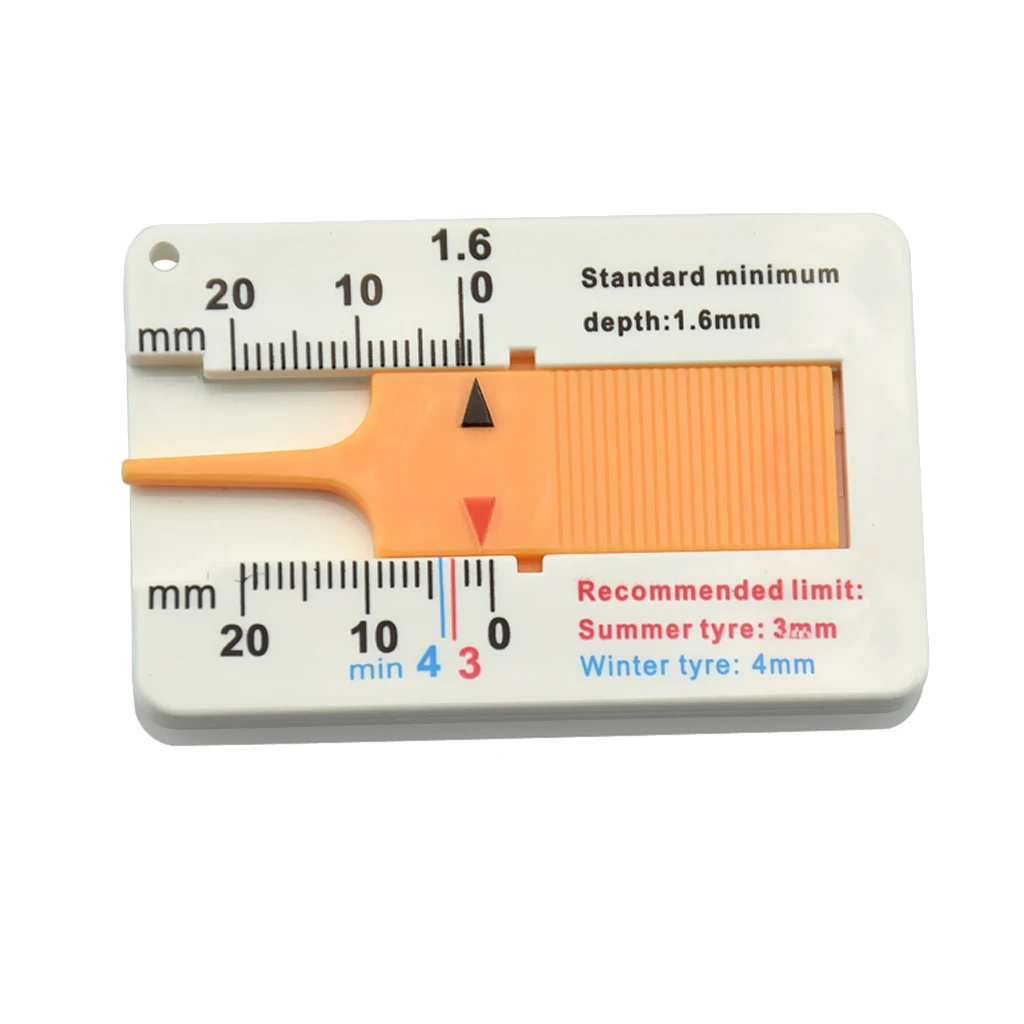 Plastic Taper 0-20mm Tyre Tire Veins Tread Depth Gauge Caliper Wheel Measure