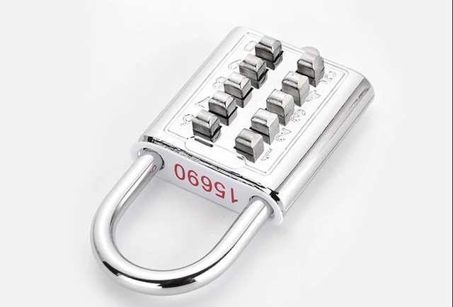 8 Digits Password Code Combination Padlock Zinc Alloy Suitcase For Luggage Travel Code Smart Lock Code Keyed Anti-thieft Lock 5