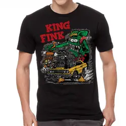 Rat Fink King Fink Мужская черная футболка новый размер s S-2XL хлопковая футболка свободный размер