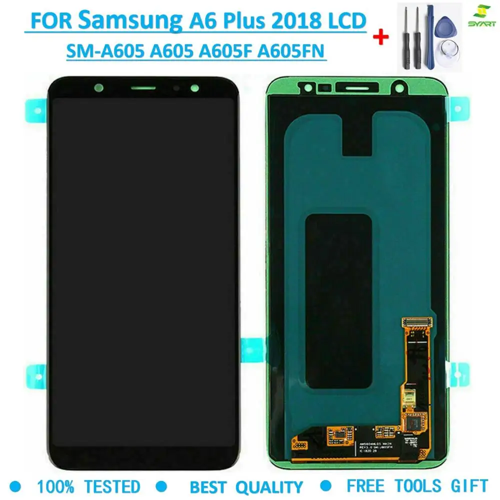 TFT ЖК-экран для samsung Galaxy A6+ A6 PLUS SM-A605 A605 A605F A605FN дисплей кодирующий преобразователь сенсорного экрана в сборе запчасти