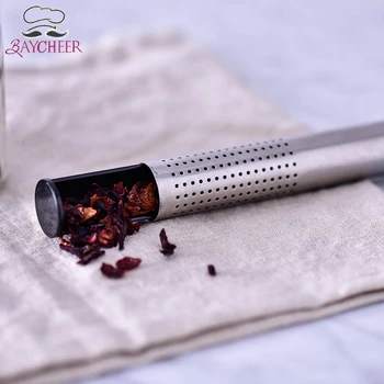 

1Pcs Tea Infuser Steeper Strainer Stick Pipe Mesh Stainless Steel Filter for Loose Leaf Herbs or Spice Single Cup Brewer