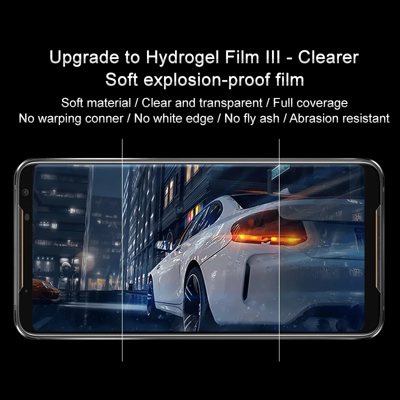 Imak 2 шт Чувствительная прозрачная Гидрогелевая тонкая пленка для Asus ROG Phone II 3D полное покрытие изогнутая мягкая защитная пленка для экрана ROG Phone 2