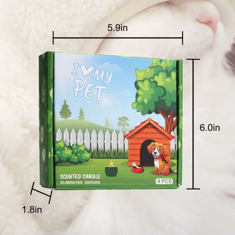 

4pcs/set Natural Soy Wax Candle Pet House Odor Eliminator Non-toxic Scented Candles Lavender Lemon Eliminator 72XF