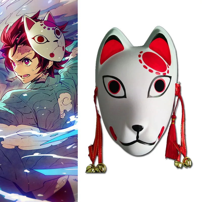 

Anime Kamado Tanjirou Mask Demon Slayer Fox Mask Cosplay Props PVC Drop Ship