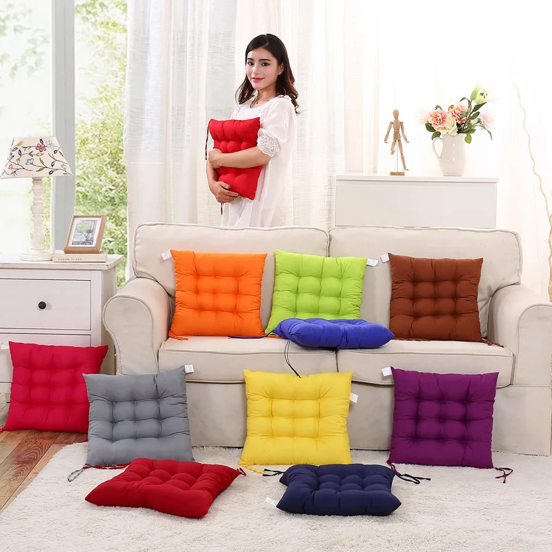 

New Style Fashion Brushed Tatami Chair Sofa Cushion Pearl Cotton Solid Color Students Seat Cushion