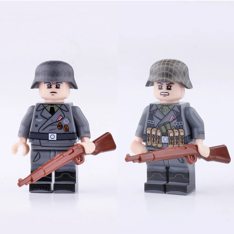 WW2 военные немецкие армейские солдатики фигурки строительные блоки WW2 армейские пехотные солдатики фигурки оружие Кирпичи игрушки для детей