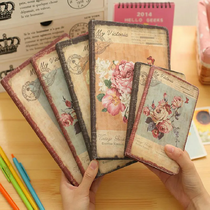 

2021 new B5 retro Flowers sketchbook EU journal blank notebook Student Notepad Hard side Stationery School Office Supplies