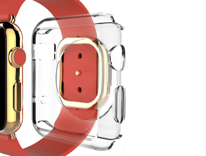 200 шт модный прозрачный Ультратонкий Мягкий ТПУ чехол для Apple Watch Series 4 3 2 1 40 мм 44 мм 38 мм 42 мм противоударный прозрачный чехол