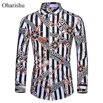 

Casuals Shirt Men Autumn New Arrival Personality Printing Long Sleeve Shirts Mens Fashion Big Size Business Office Shirt 6XL 7XL