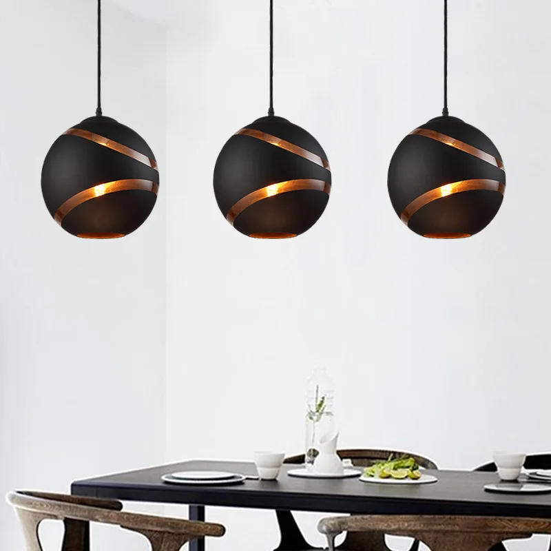 Скандинавская Люстра для ресторана, гостиной, спальни, кафе-бара, декоративная лампа, круглая стеклянная лампа с одной головкой