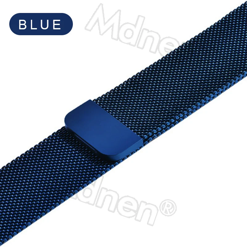 blue Миланская петля, ремешок для Apple Watch, 42 мм, 38 мм, Iwatch 4, 3, 2, 1, Mdnen, браслет из нержавеющей стали, часы с магнитной пряжкой - Цвет ремешка: blue