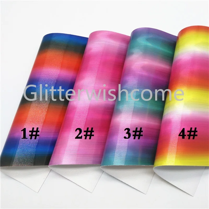 Glitterwishcome 21X29 см A4 размер винил для бантов переливчатая Радуга кожа ткань искусственная кожа листы для бантов, GM639A