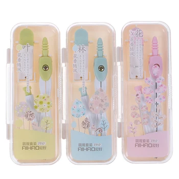 

1set Cute Geometric Compass Math Set Drafting Tools School Supplies Stationery School Drawing Compasses