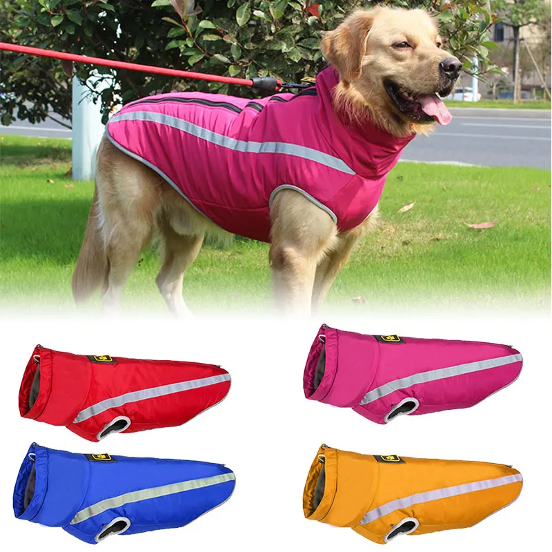 

Reflective Pet Dog Jackets Winter Warm Big Dog Puppy Clothing Outdoor Waterproof Retriever Pitbull Labrador Pets Vest Clothes