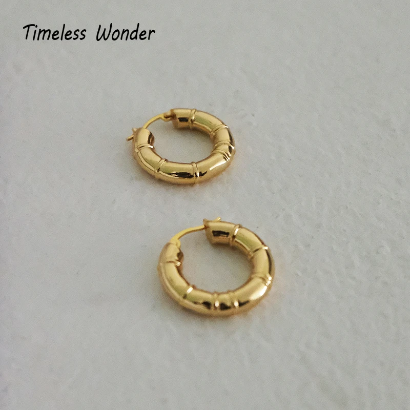 

Timeless Wonder Brass Geo Bamboo Round Statement Drop Earrings Women Jewelry Gothic Boho Designer Top Hiphop Rare Ins Gold 2264