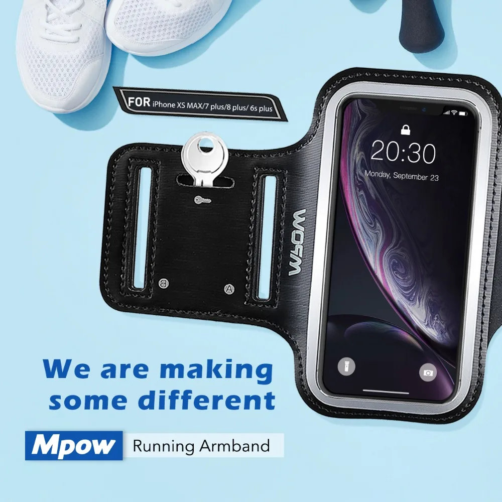 Mpow MSA3N спортивный браслет для бега для iPhone Xs Max Xs Xr до 6,5 дюймов, мобильные телефоны с ключом/наушником Карманный нарукавный ремень чехол сумка