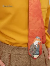 【Biutefou】Original Design Four Seasons Women Vintage Mr. Fox Print Tie