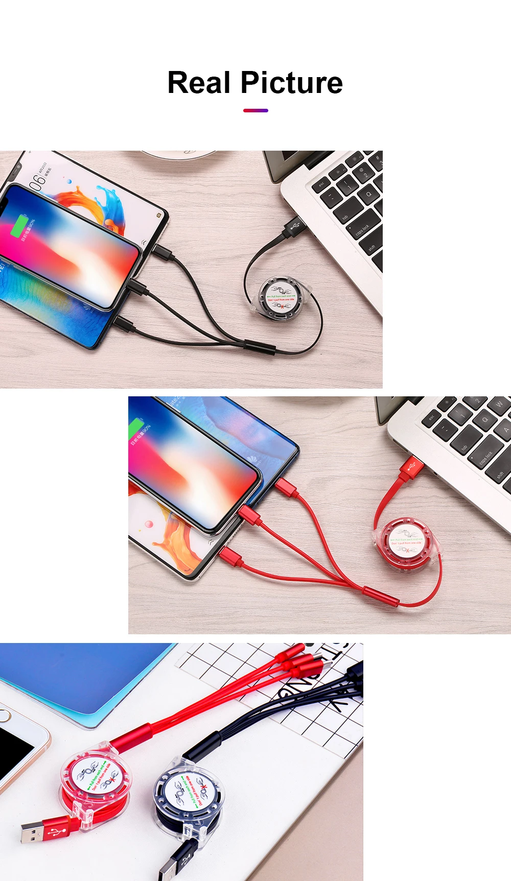 3 в 1 Телескопический зарядный TypeC для huawei USB кабель для телефонов Android кабели для Xiaomi mi9 USB кабель для iPhone 6 7 8 x plus