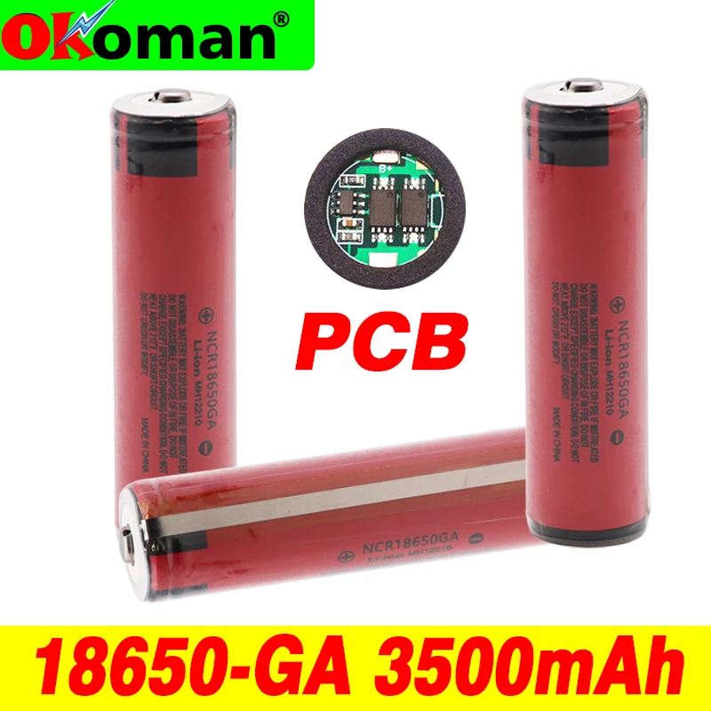 Оригинальная 18650 GA 3 7 v 3500mah литиевая аккумуляторная батарея сварка с защитой (PCB)