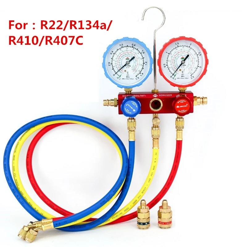Automotive Air Conditioning Coolant Refrigerant Pressure Gauge High And Low Pressure Set For R22