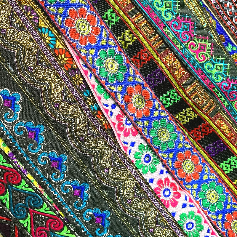 Lace Trim Ribbon 3 Yards 1.3 Inch 33MM Vintage Ethnic Embroidery Lace Ribbon Boho Lace Trim DIY Clothes Bag Accessories Embroidered Fabric ribbon decoration ribbon supplies lace trim ribbon