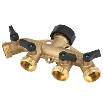 

Hot YO-3/4 Inch 4 Way Hose Pipe Splitter Nozzle Switcher Tap Connectors For Garden Irrigation