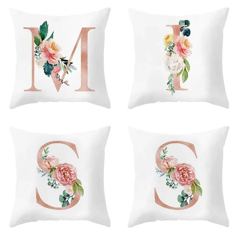 С буквенным цветочным принтом на День святого Валентина текстильный