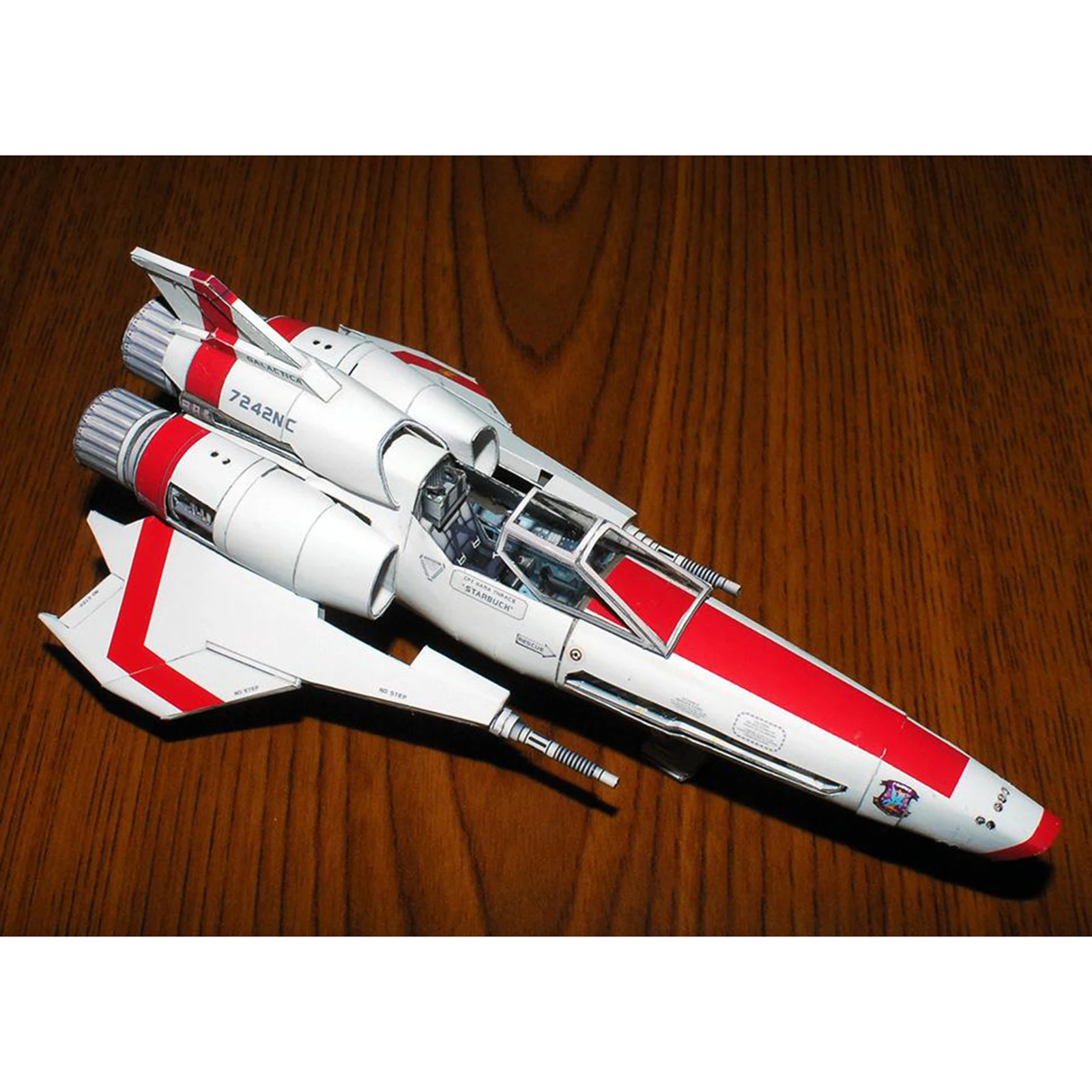 Battlestar Galactica Mk II Ship 3D Paper Model Kit Spaceship DIY Spacecraft Crafts 15x9cm not suitable novices 3d paper model aircraft paper model military ship model