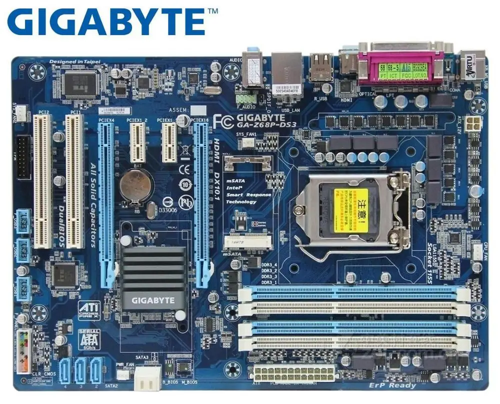 Gigabyte GA-Z68P-DS3 настольных плата LGA 1155 для Intel DDR3 материнская плата USB2.0 USB3.0 SATA3 Z68P-DS3 Z68