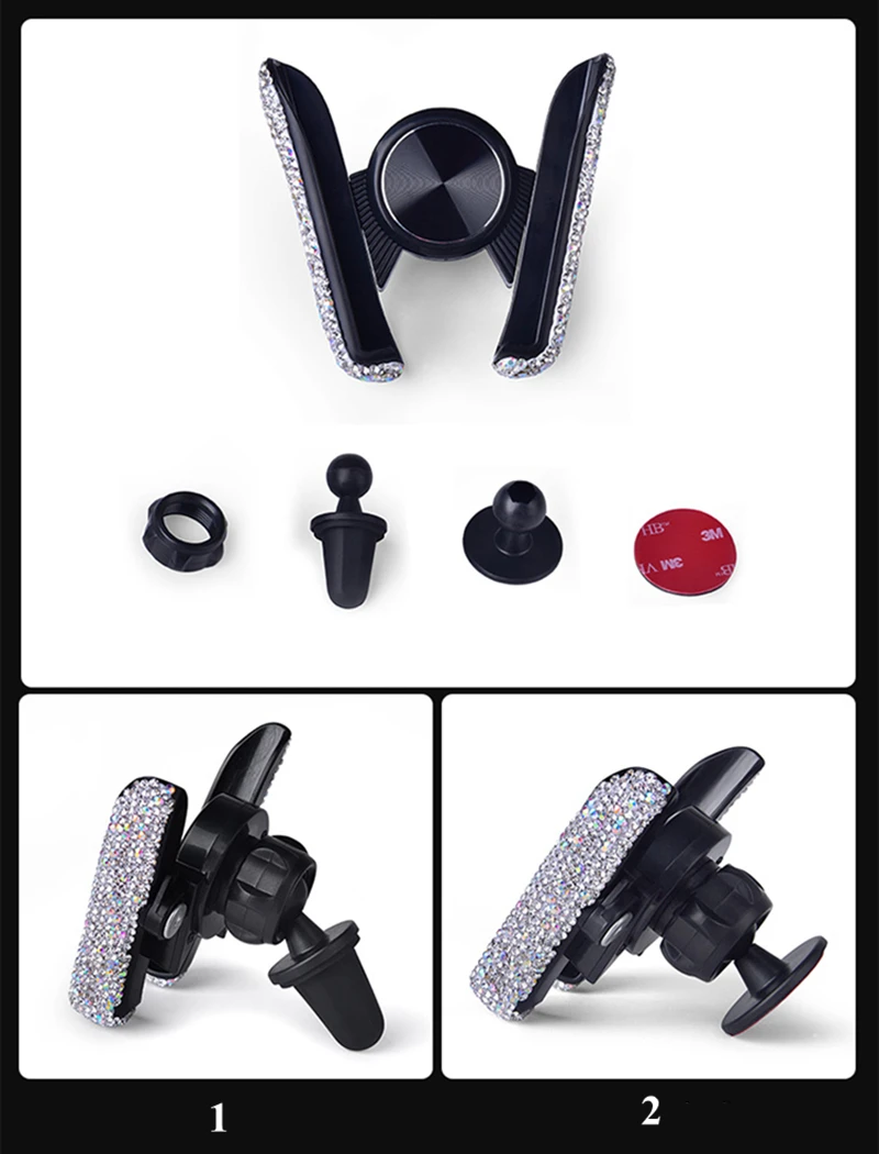 Bling-Crystal-Car-Phone-Holder-Universal-Air-Vent-Mount-Clip-Cell-Holder-For-Phone-In-Car