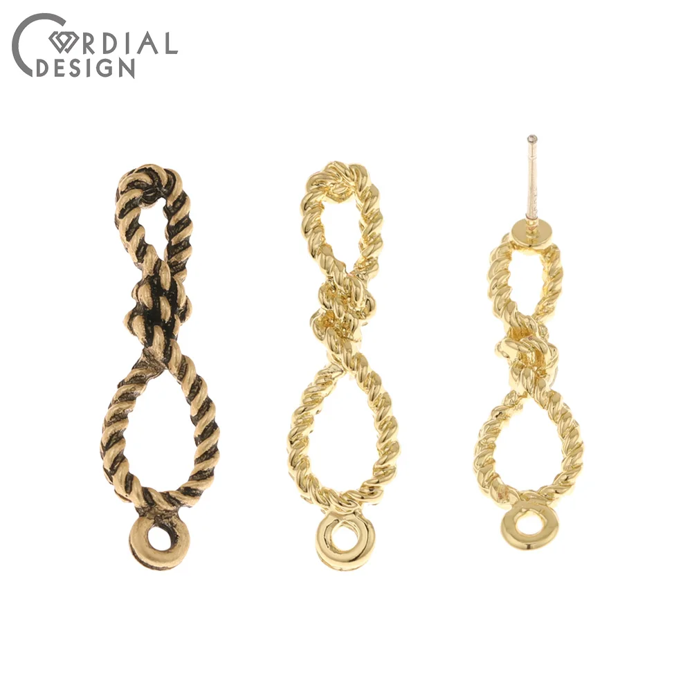 

Cordial Design 100Pcs 7*26MM Jewelry Accessories/Tie Knot Shape/Earrings Stud/Hand Made/DIY Making/Jewelry Findings & Components