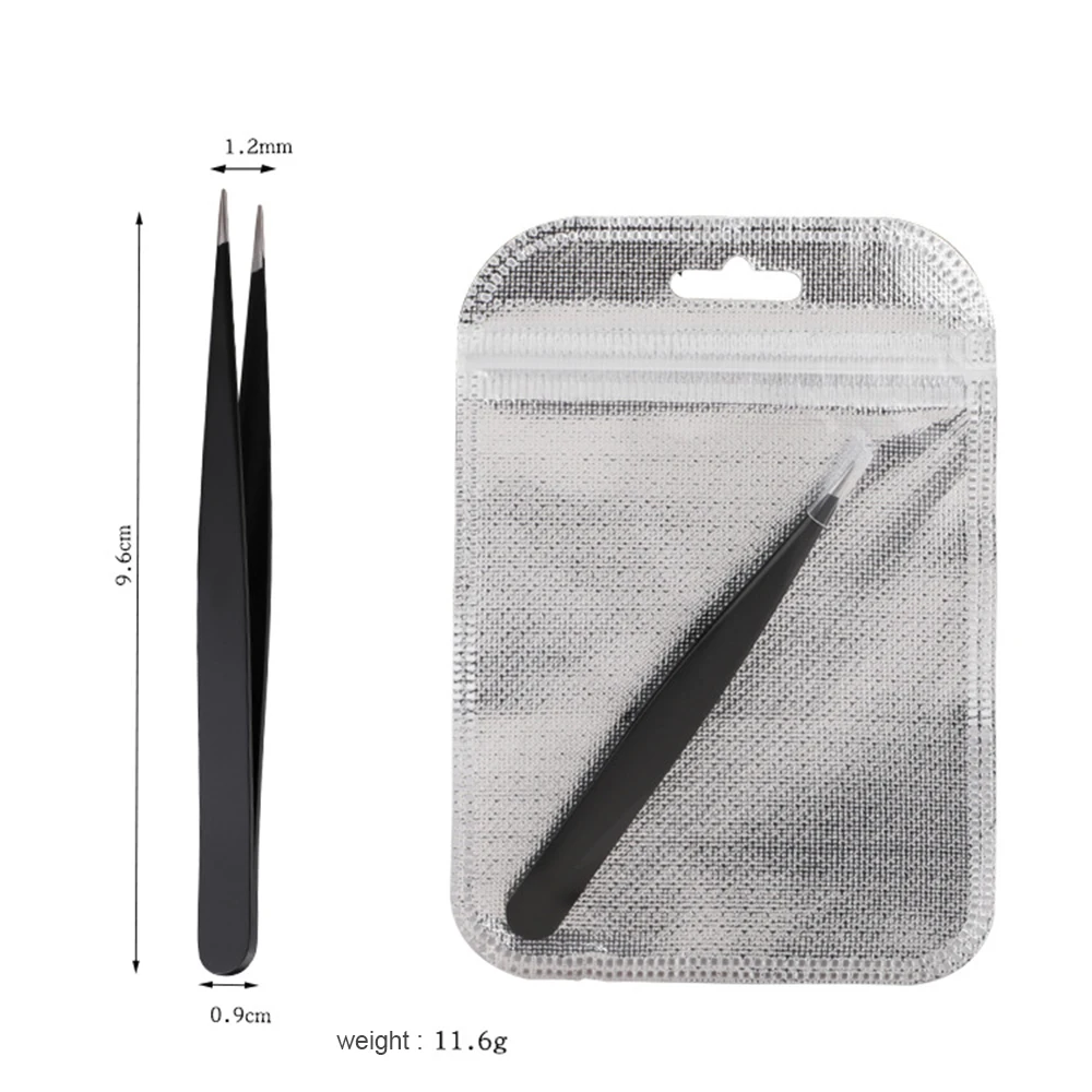 1pc Makeup Tool Professional Stainless Steel Point Tip Eyebrow Tweezers With Bag Eye Brow Hair Face Nose Clips Removal TSLM2