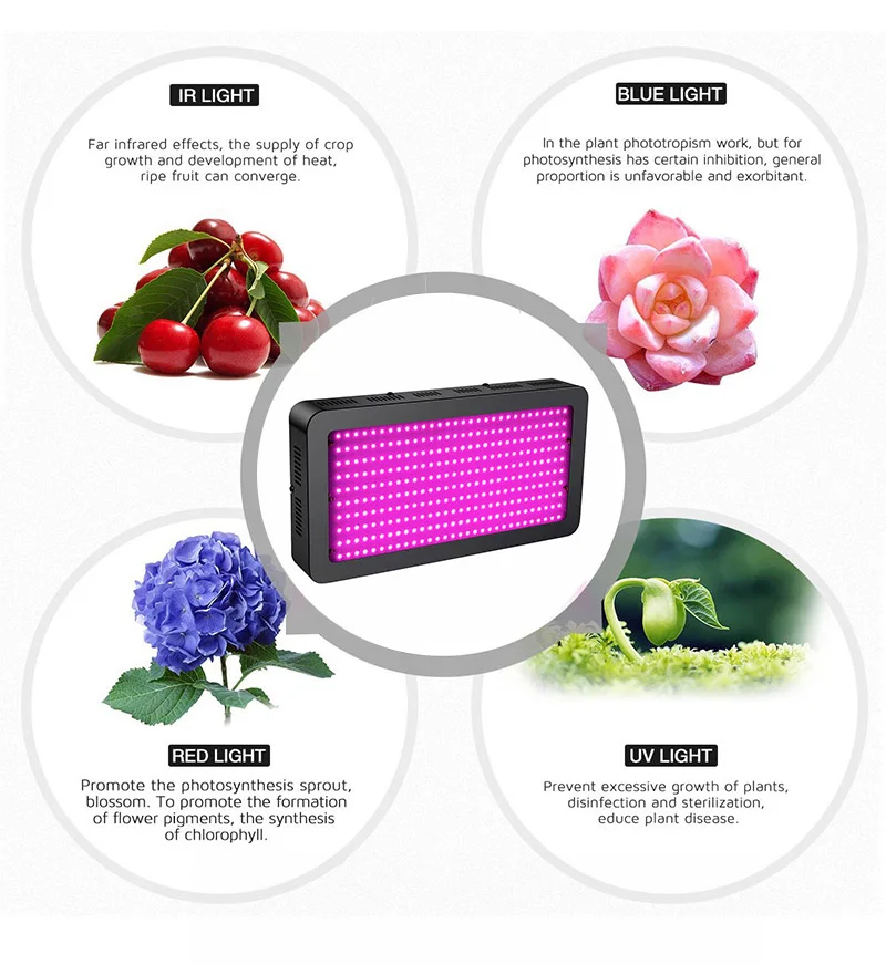 ARKNOAH 1500W 2000W 3000W Grow Light Full Spectrum LED Chip For Indoor Tent Greenhouses Hydroponics Plants Growth Lamps