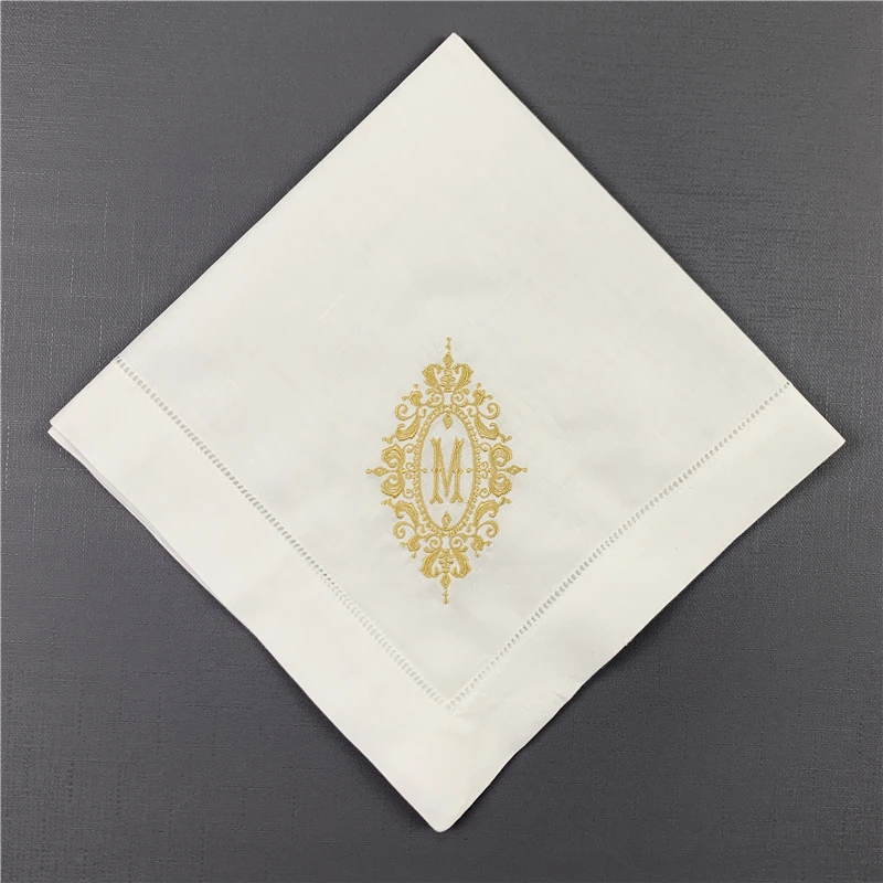 set-of-12-excellent-monogrammed-dinner-napkins-white-hemstitch-linen-table-napkins-20-x20-ladder-embroidered-initial-tea-napkin