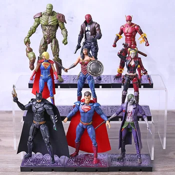 

DC Injustice 2 Superman Batman Wonder Woman Supergirl Joker Flash Thing Red Hood Swamp Collection Action Figures Toys