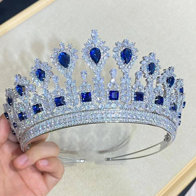 Hair Accessories ASNORA Luxury Queen's Tiara Bride Hair Accessories Wedding Cubic Zirconia Headwear Party Stage Display Coronation Crown