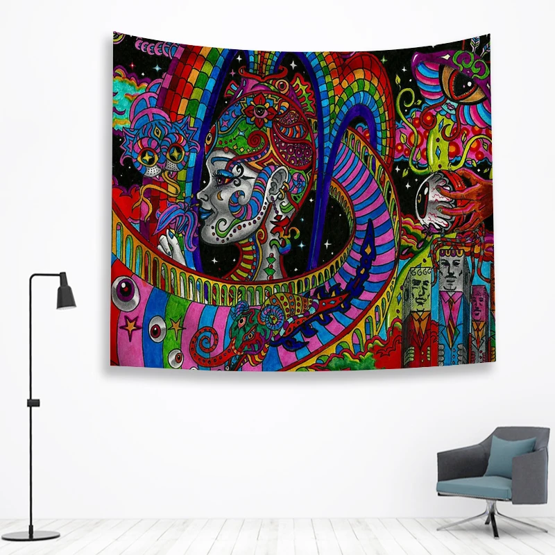 Красочные стены Ttapestry висячие украшения богемный пляжный коврик фермерский дом Декор общежития МАНДАЛА ГОБЕЛЕН колдовство хиппи