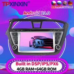 Radio Multimedia con GPS para coche, Radio con reproductor, Android 10, 2Din, sin dvd, para HYUNDAI I20 2014, 2015   2017